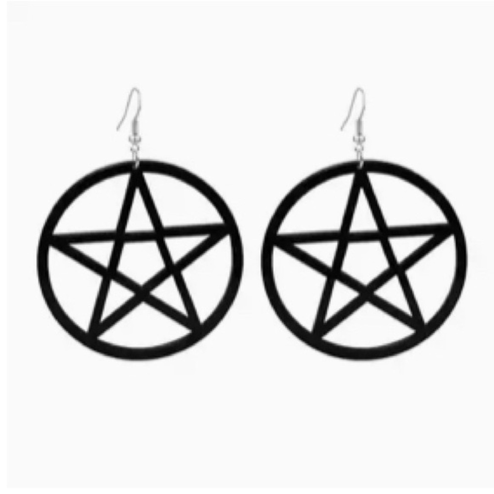 🛍️Black Pentagram Hoop Earrings